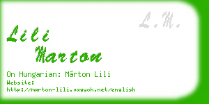 lili marton business card